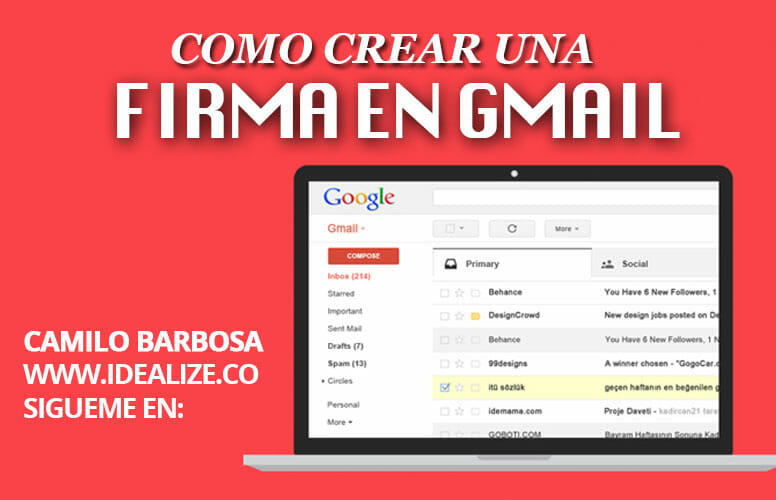 Como crear una firma de email en Gmail